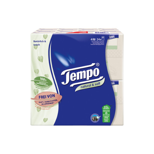 TEMPO NATURAL & SOFT 24 X 9 TASCHENTUECHER SOFTPACK