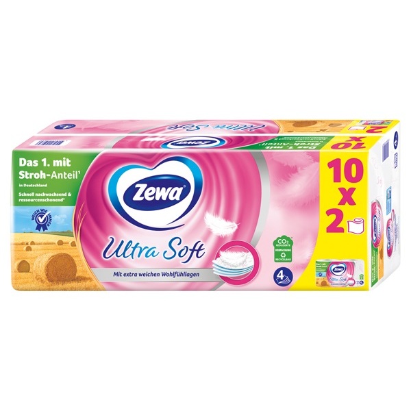 ZEWA ULTRA SOFT 4-LAGIG MIT STROHANTEIL 2 X 150 BLATT X 10