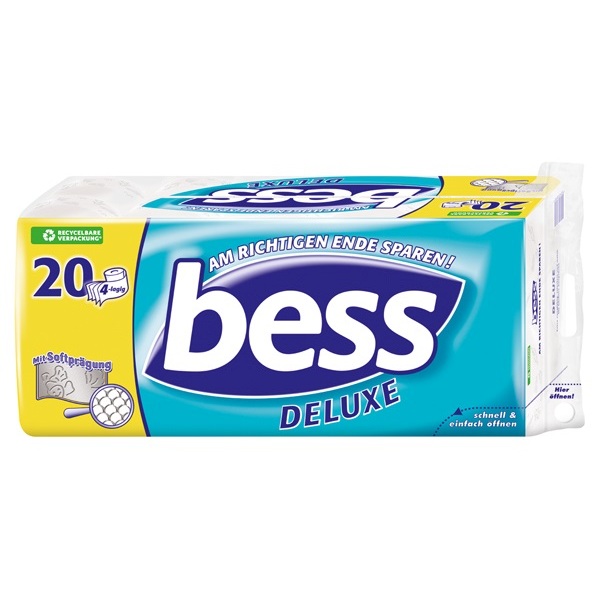 BESS DELUXE TOILETTENPAPIER 4 LAGIG 20 ROLLEN A 150 BLATT