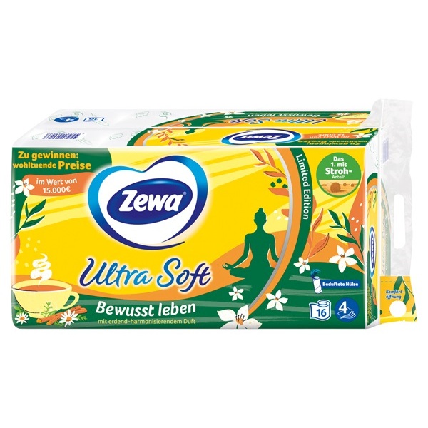 ZEWA ULTRA SOFT MIT STROHANTEIL 16 X 150 BLATT 