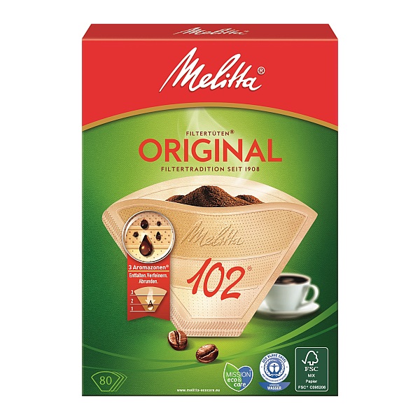 MELITTA FILTERTUETEN ORIGINAL 102 - 80 STUECK PACKUNG 