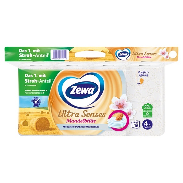 ZEWA ULTRA SENSES 4-LAGIG MIT STROHANTEIL 13 X 135 BLATT