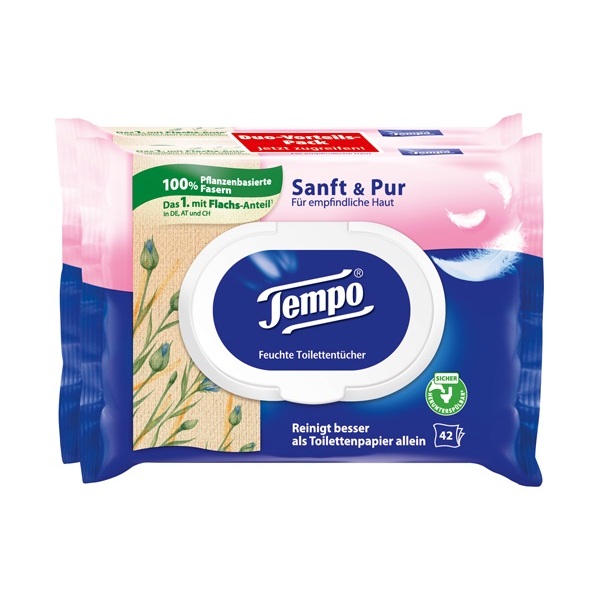 TEMPO FEUCHTES TOILETTENPAPIER SANFT & SCHONEND NACHFUELLPACK 2 X 42 BLATT